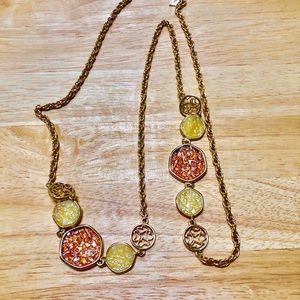 18” gold filled chain necklace w/10 octagonal Dic